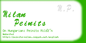 milan peinits business card